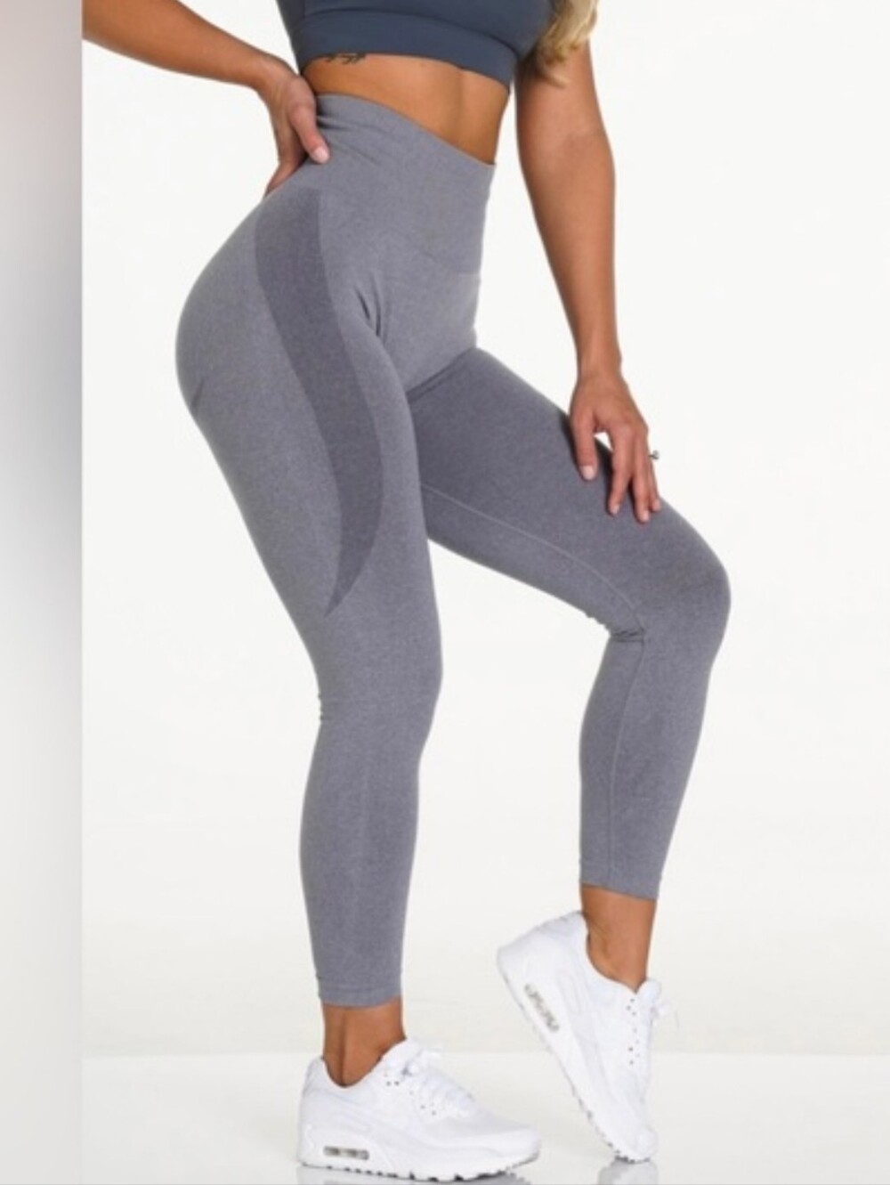 NVGTN Navi Gray Capri Performance Leggings Medium New